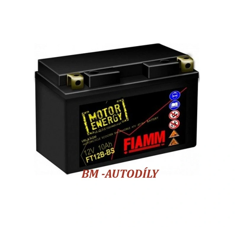 Motobaterie FIAMM Motorenergy AGM 10Ah 12V 160A FT12B-BS (YT12B-BS)