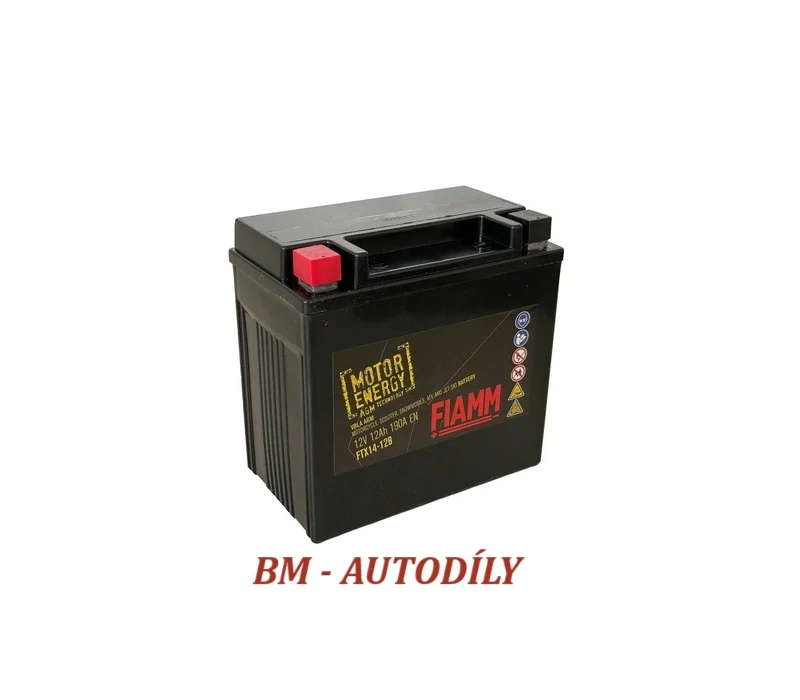 Motobaterie FIAMM Motorenergy AGM 12Ah 12V 190A FTX14-12B (A2115410001, A0009827008, FTX14-BS)