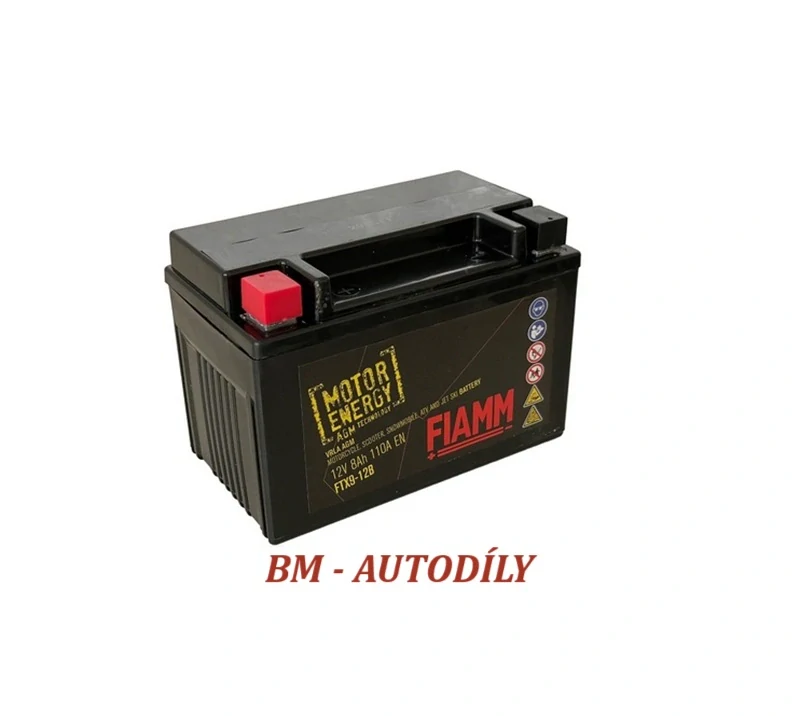 Motobaterie FIAMM Motorenergy AGM 8Ah,12V, 110A, FTX9-12B / FTX9-BS 
