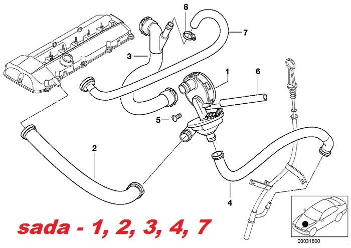 FEBI BILSTEIN 46303 Filtr odvzdušnění klikové skříně - sada BMW (11617501566, 11611432558)