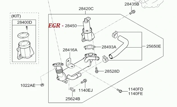 EGR ventil ORIGINÁL Hyundai, Kia  284102A300 (28410-2A300)