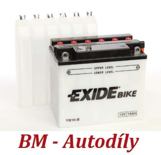 Motobaterie EXIDE BIKE Conventional 19Ah, 12V, EB16-B (YB16-B)