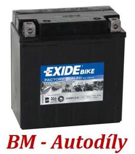 Motobaterie EXIDE BIKE Factory Sealed 9Ah, 12V, AGM12-9