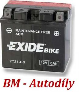 Motobaterie EXIDE BIKE Maintenance Free 6Ah, 12V, YTZ7-BS (ETZ7-BS)