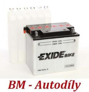 Motobaterie EXIDE BIKE Conventional 28Ah, 12V, Y60-N24L-A