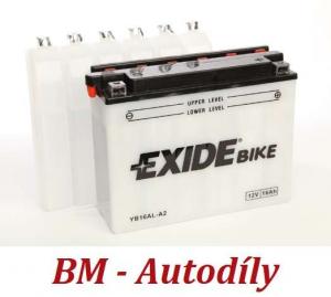 Motobaterie EXIDE BIKE Conventional 16Ah, 12V, YB16AL-A2 / EB16AL-A2