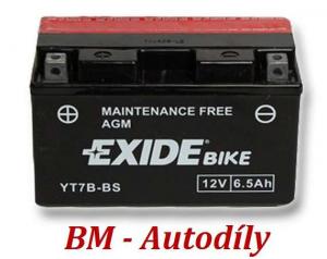 Motobaterie EXIDE BIKE Maintenance Free 6,5Ah, 12V, YT7B-BS (ET7B-BS)